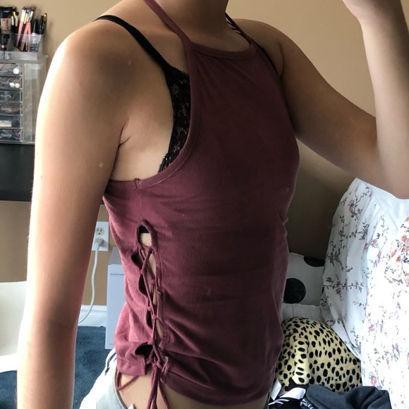 American Eagle Suede Tie Side Top - Picture 4 of 4